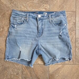 Seven7 Jeans Women's Denim Shorts Light Wash Distressed Frayed Hem Size 10